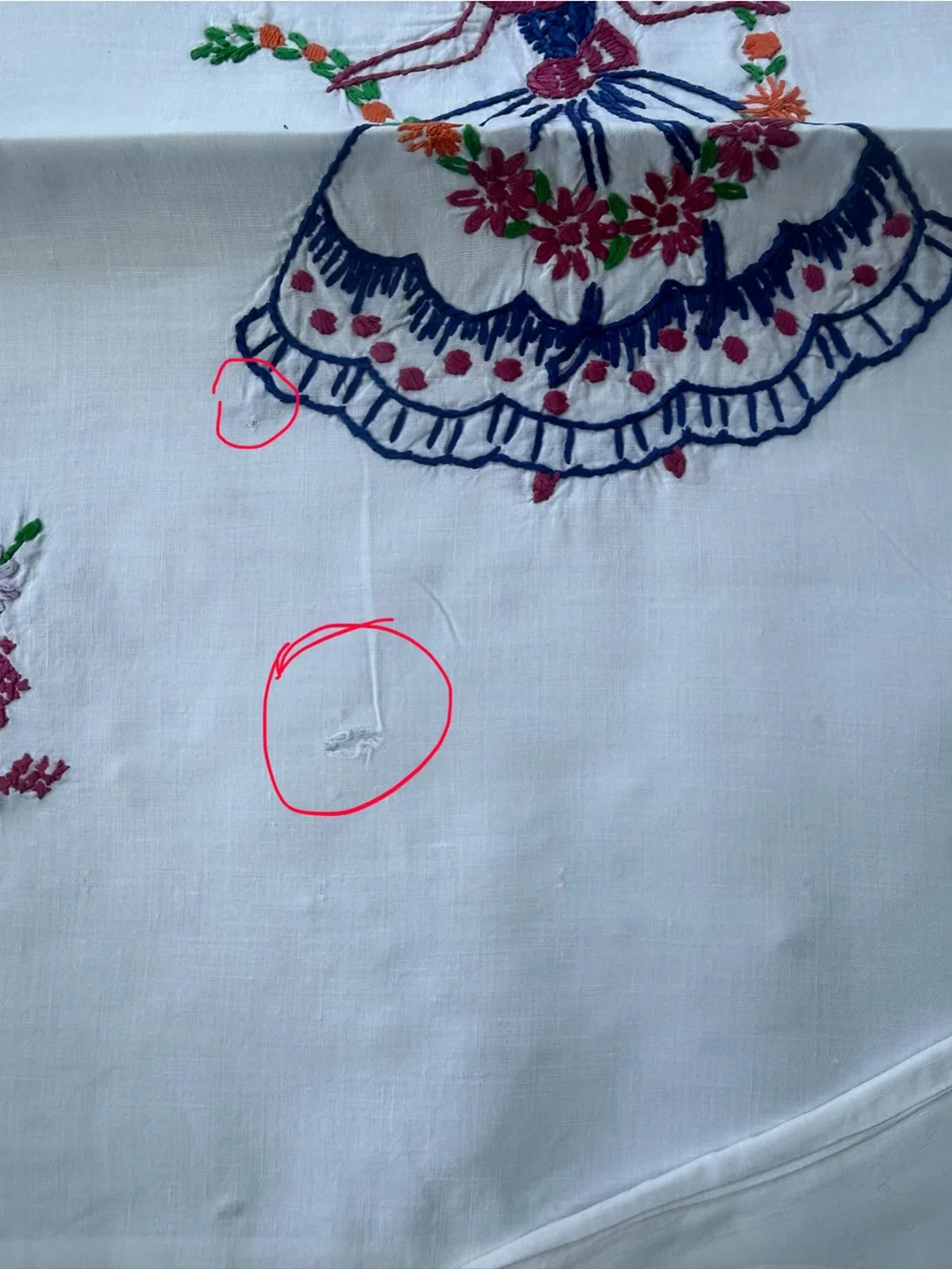 Hand Embroidered VTG Pillow Covers